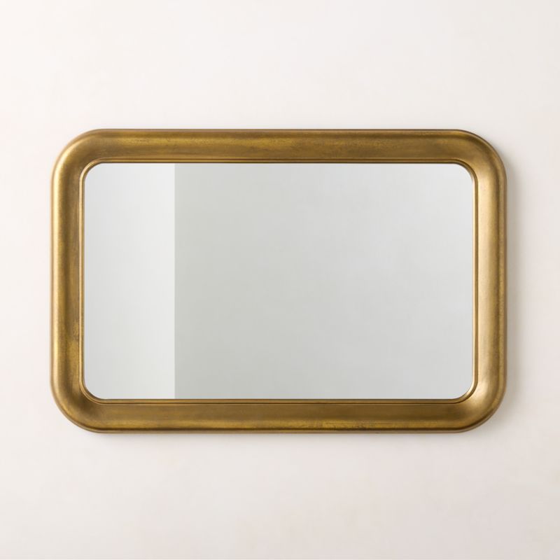 Pied-a-terre Gold Rectangular Wall Mirror 24x36" by Todd Snyder - image 3 of 4