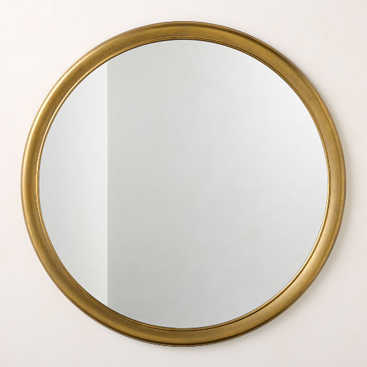 Pied-a-terre Gold Round Wall Mirror 48" by Todd Snyder