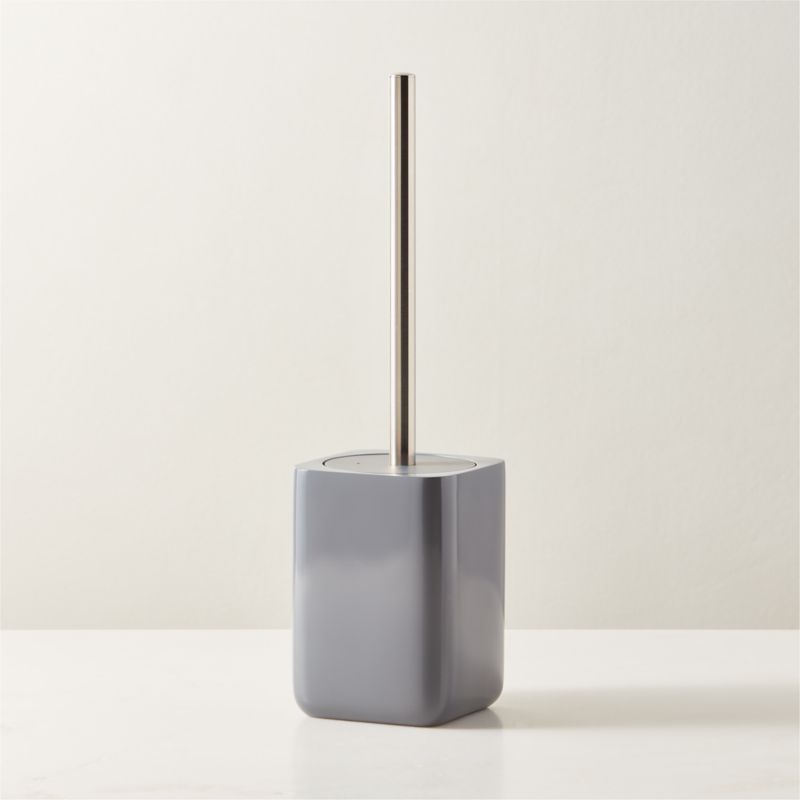 Pierce Polished Stainless Steel and Charcoal Grey Toilet Brush - image 0 of 3