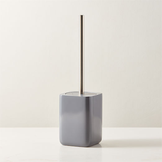 Pierce Polished Stainless Steel and Charcoal Grey Toilet Brush