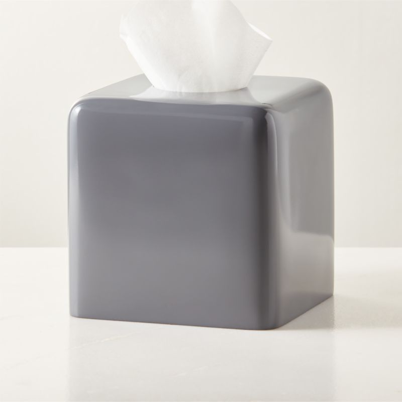 Pierce Charcoal Grey Tissue Box Cover - image 2 of 4