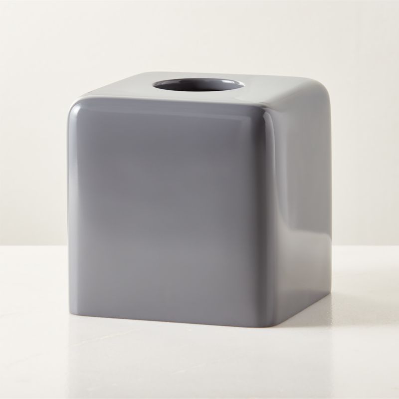 Pierce Charcoal Grey Tissue Box Cover - image 0 of 4