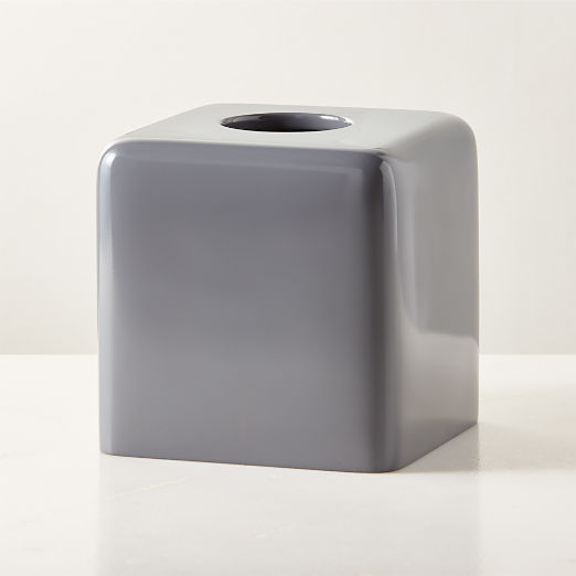 Pierce Charcoal Grey Tissue Box Cover