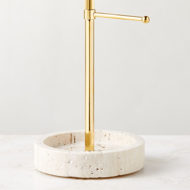 Pierce Travertine and Brass Jewelry Tower - image 2 of 6