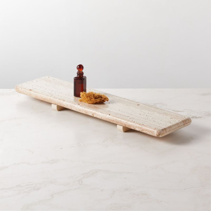 Pierce Travertine Bath Caddy - image 2 of 4