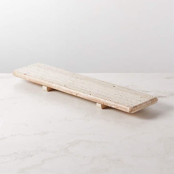 Pierce Travertine Bath Caddy