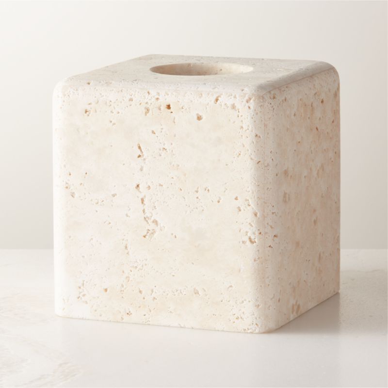 View Pierce Travertine Tissue Box Cover details