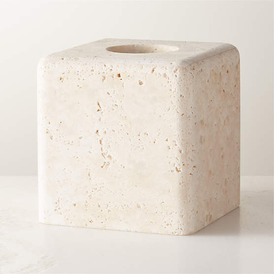 Pierce Travertine Tissue Box Cover