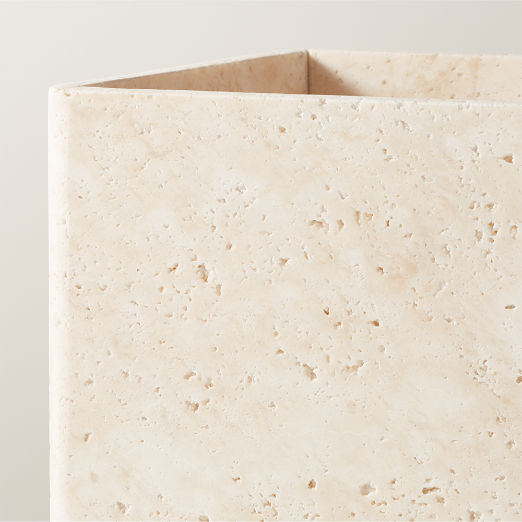 Pierce Travertine Wastebasket