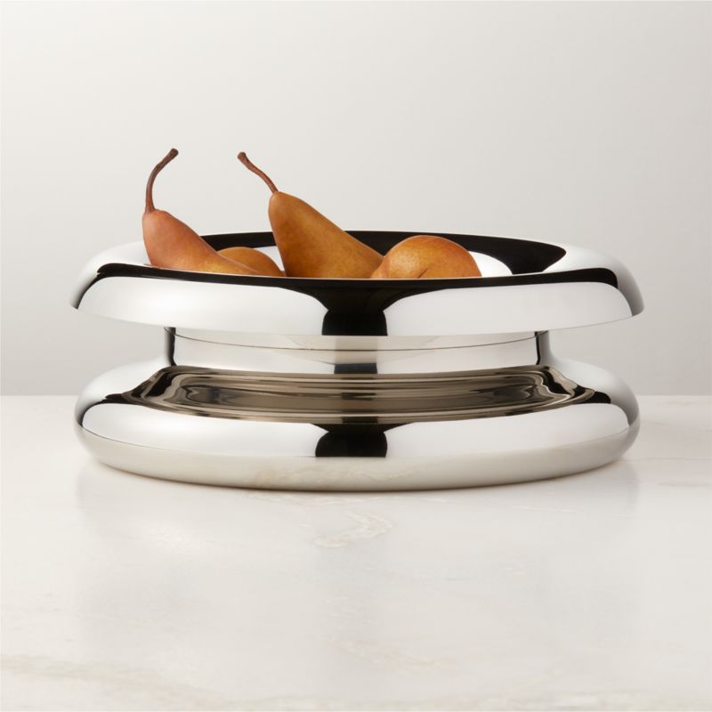 View Piero Polished Stainless Steel Serving Bowl Large by Gianfranco Frattini details