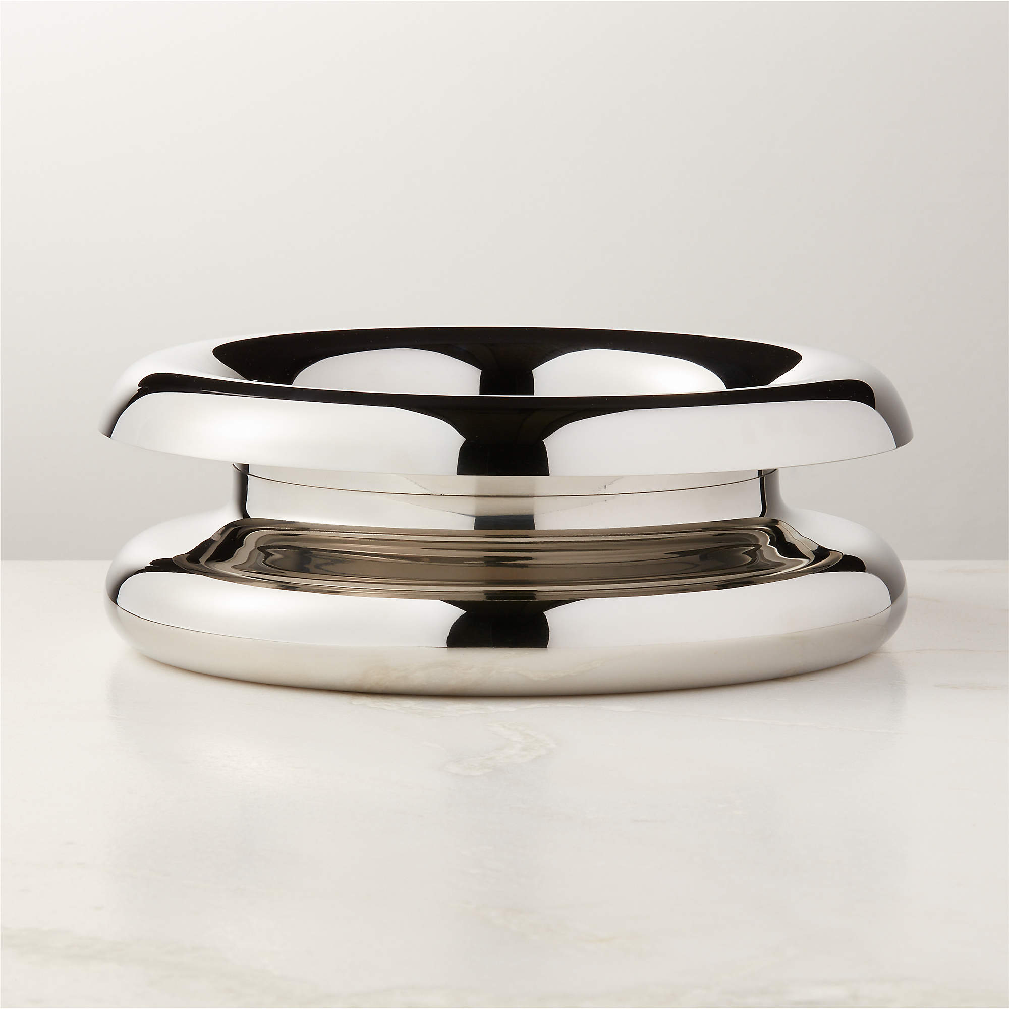 Piero Large Polished Stainless Steel Serving Bowl CB2