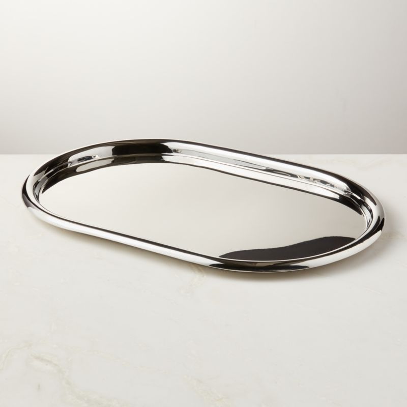 Piero Round Polished Stainless Steel Serving Tray by Gianfranco