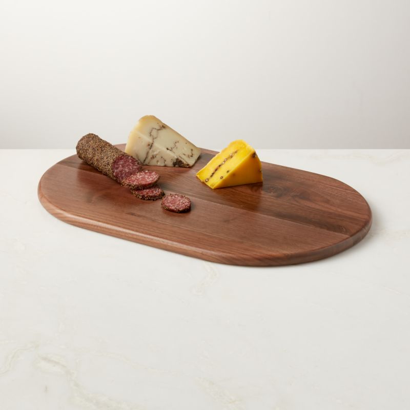 View Piero Oval Walnut Serving Board by Gianfranco Frattini details