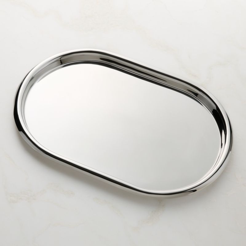 Piero Oval Polished Stainless Steel Serving Tray by Gianfranco Frattini - image 2 of 8