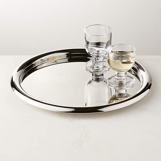 Piero Round Polished Stainless Steel Serving Tray by Gianfranco Frattini