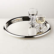Piero Round Polished Stainless Steel Serving Tray by Gianfranco Frattini + Reviews | CB2