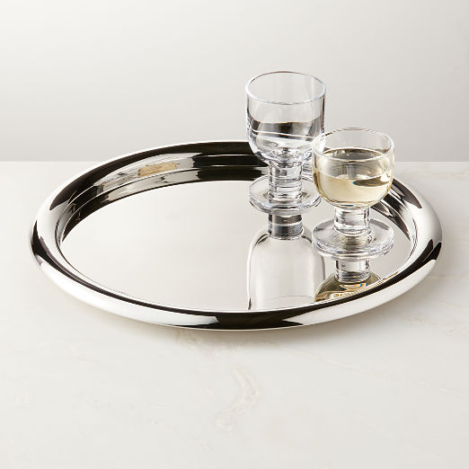 Piero Round Polished Stainless Steel Serving Tray by Gianfranco Frattini