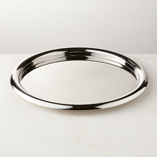 Piero Round Polished Stainless Steel Serving Tray by Gianfranco Frattini