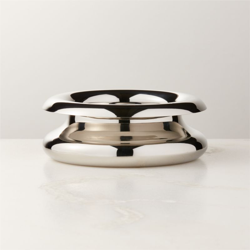 Piero Round Polished Stainless Steel Serving Tray by Gianfranco