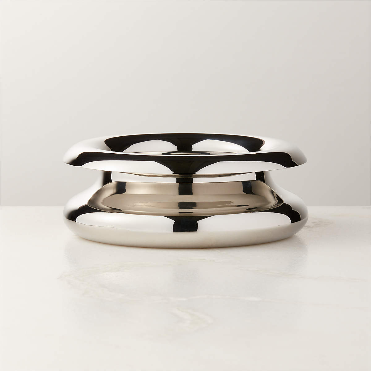 Small - Piero Polished Stainless Steel Serving Bowl Small by Gianfranco Frattini + Reviews | CB2
