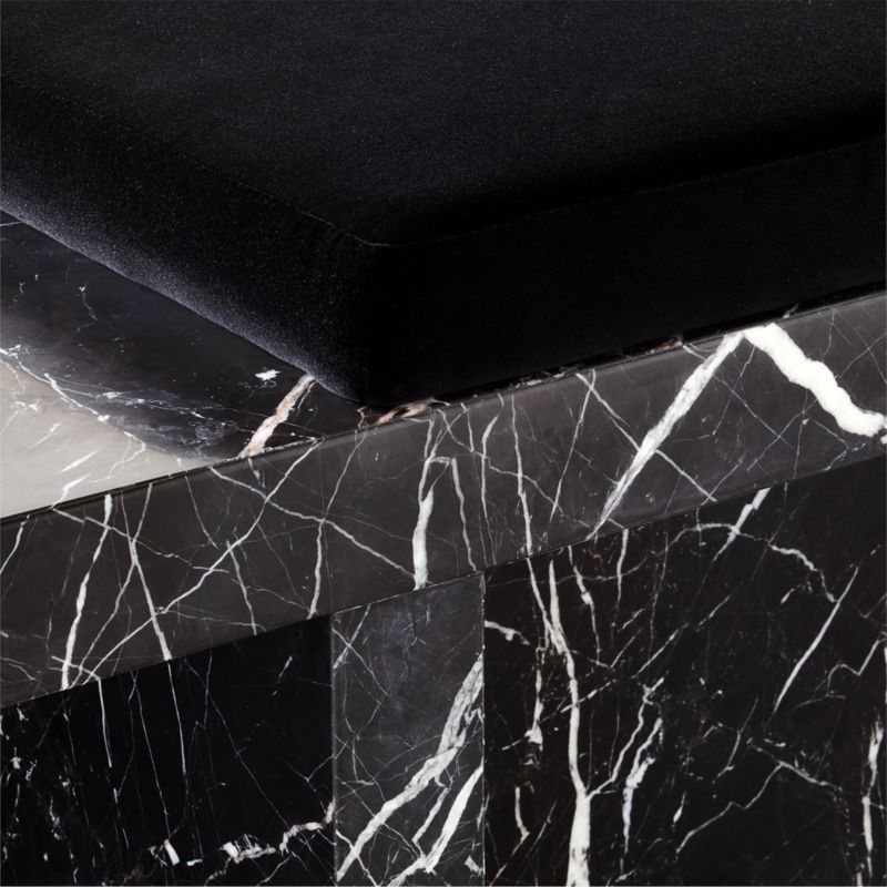 Pierre Black Marble Bench with Velvet Cushion - image 8 of 9