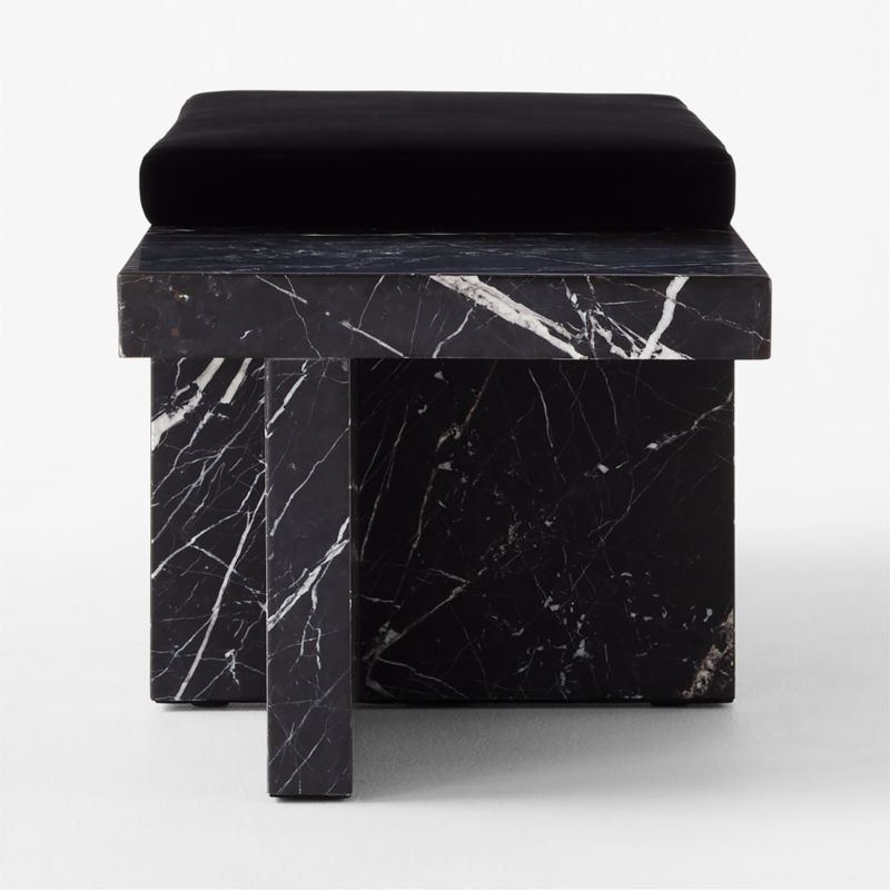 Pierre Black Marble Bench with Velvet Cushion - image 6 of 9