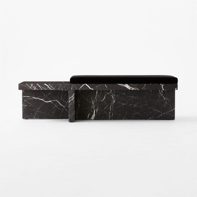 Pierre Black Marble Bench with Velvet Cushion - image 4 of 9