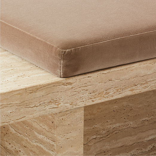 Pierre 60" Travertine Bench with Velvet Cushion