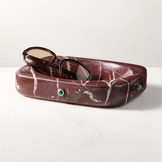 Pietra Red Marble Catchall Dish by Nina Garcia