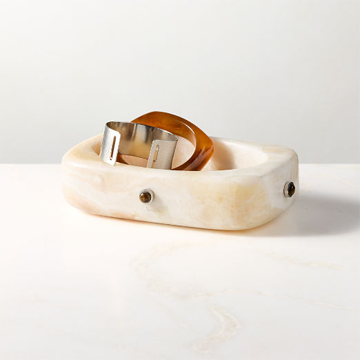 Pietra White Onyx Catchall Dish by Nina Garcia