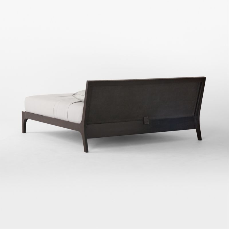 Pietro Woven Black Leather King Bed + Reviews | CB2