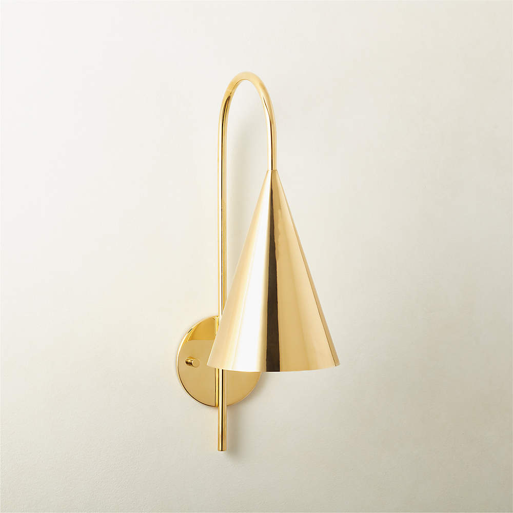 polished brass wall sconce