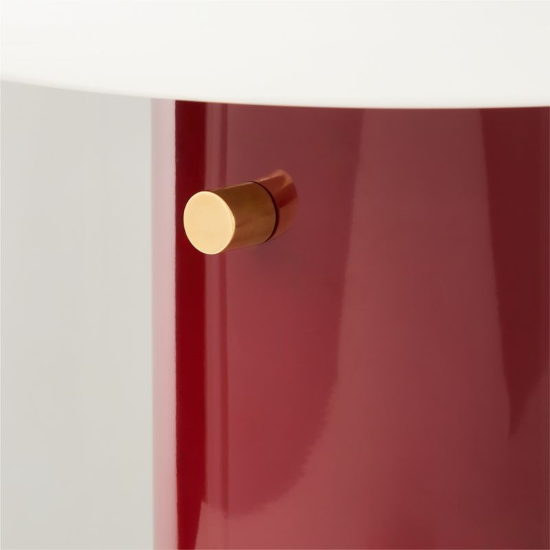 Pill High Gloss Oxblood Red Iron Table Lamp with Glass Shade by Bill Curry - image 2 of 11