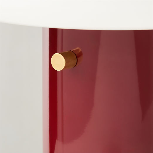 Pill High Gloss Oxblood Red Iron Table Lamp with Glass Shade by Bill Curry