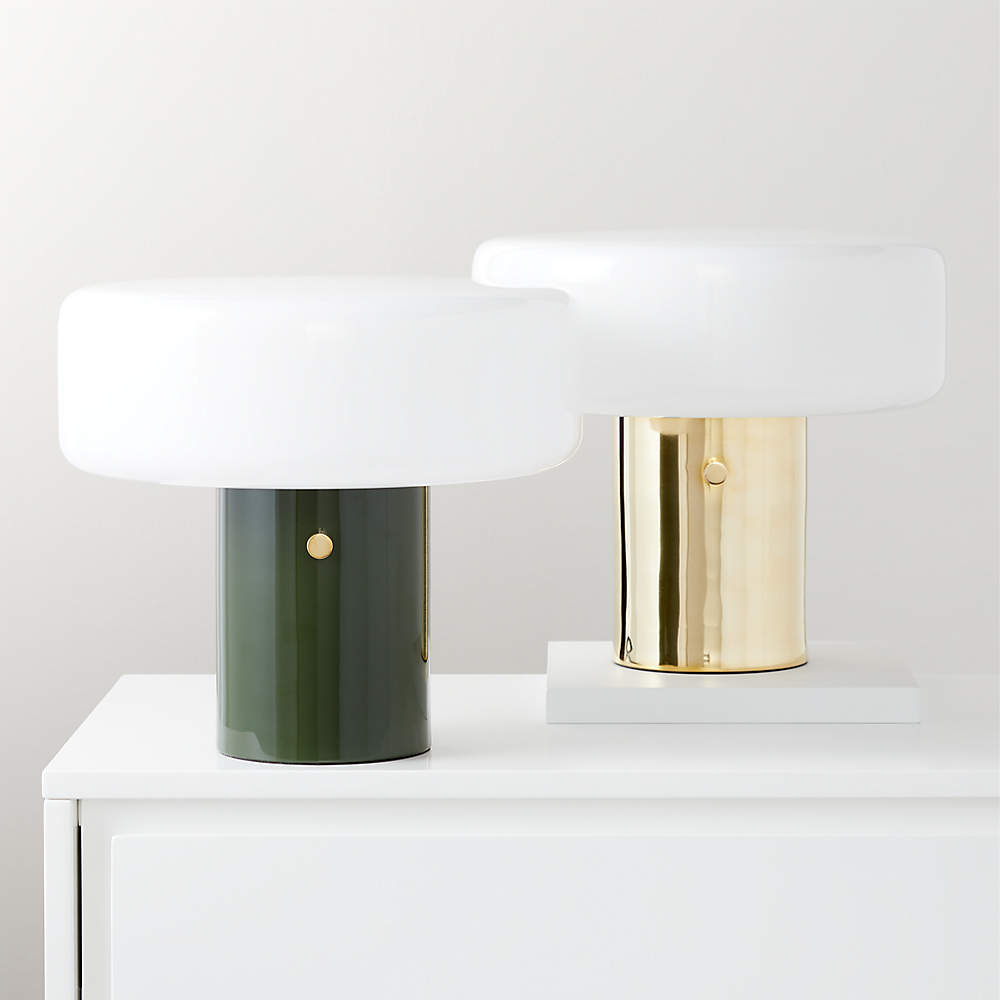 Pill Unlacquered Polished Brass Table Lamp with Glass Shade by Bill Curry +  Reviews