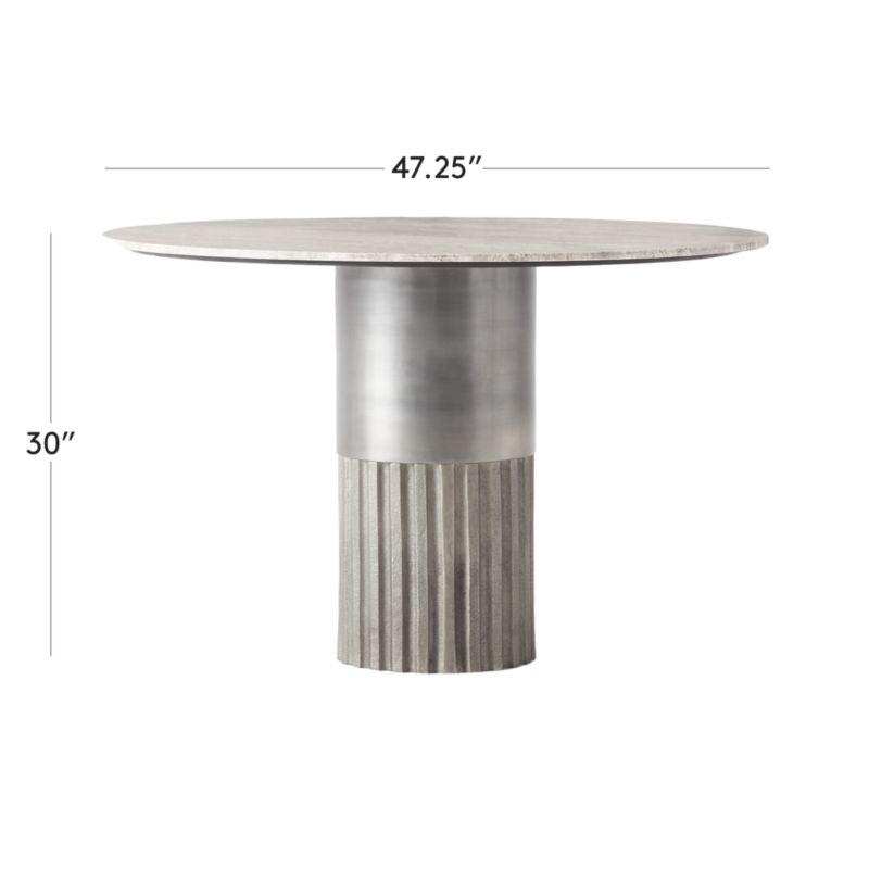 View Pillar 47" Grey Travertine Outdoor Dining Table - image 3 of 10