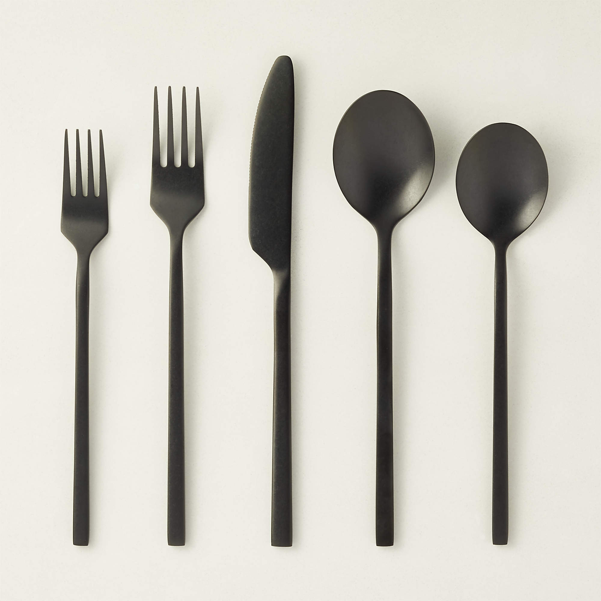 20Piece Pin Tumbled Black Flatware Set CB2
