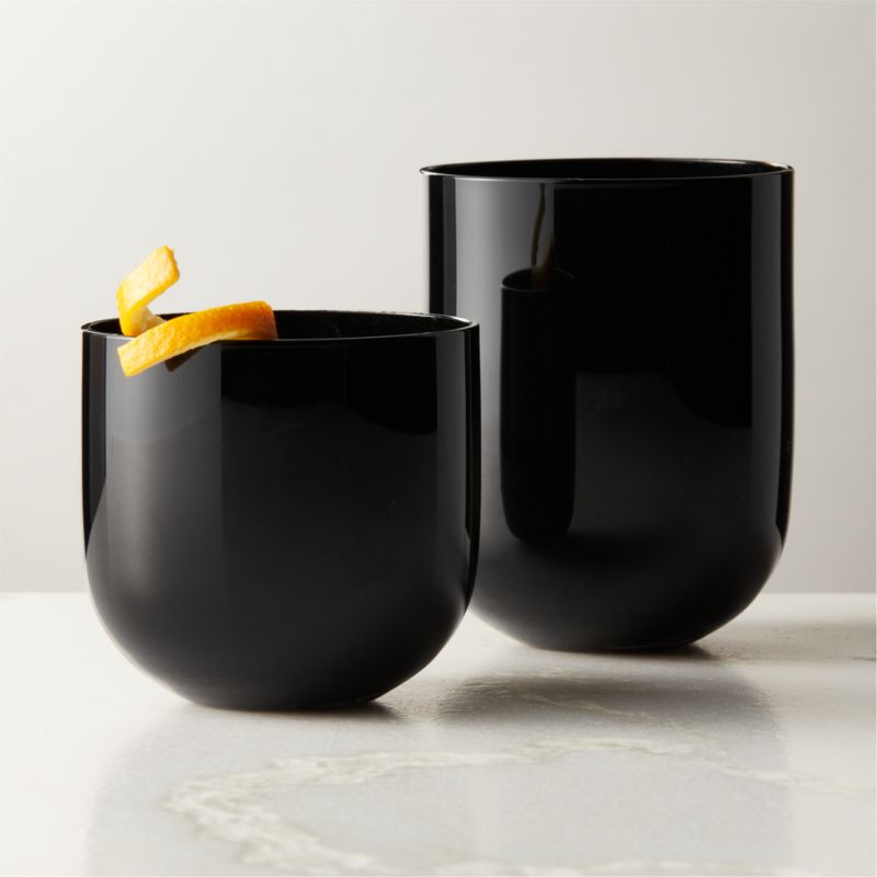 Pina Black Double Old-Fashioned Glass by Gianfranco Frattini - image 2 of 5