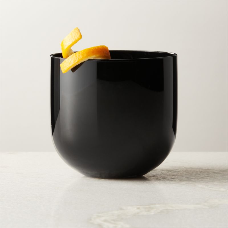 View Pina Black Old-Fashioned Glass by Gianfranco Frattini details