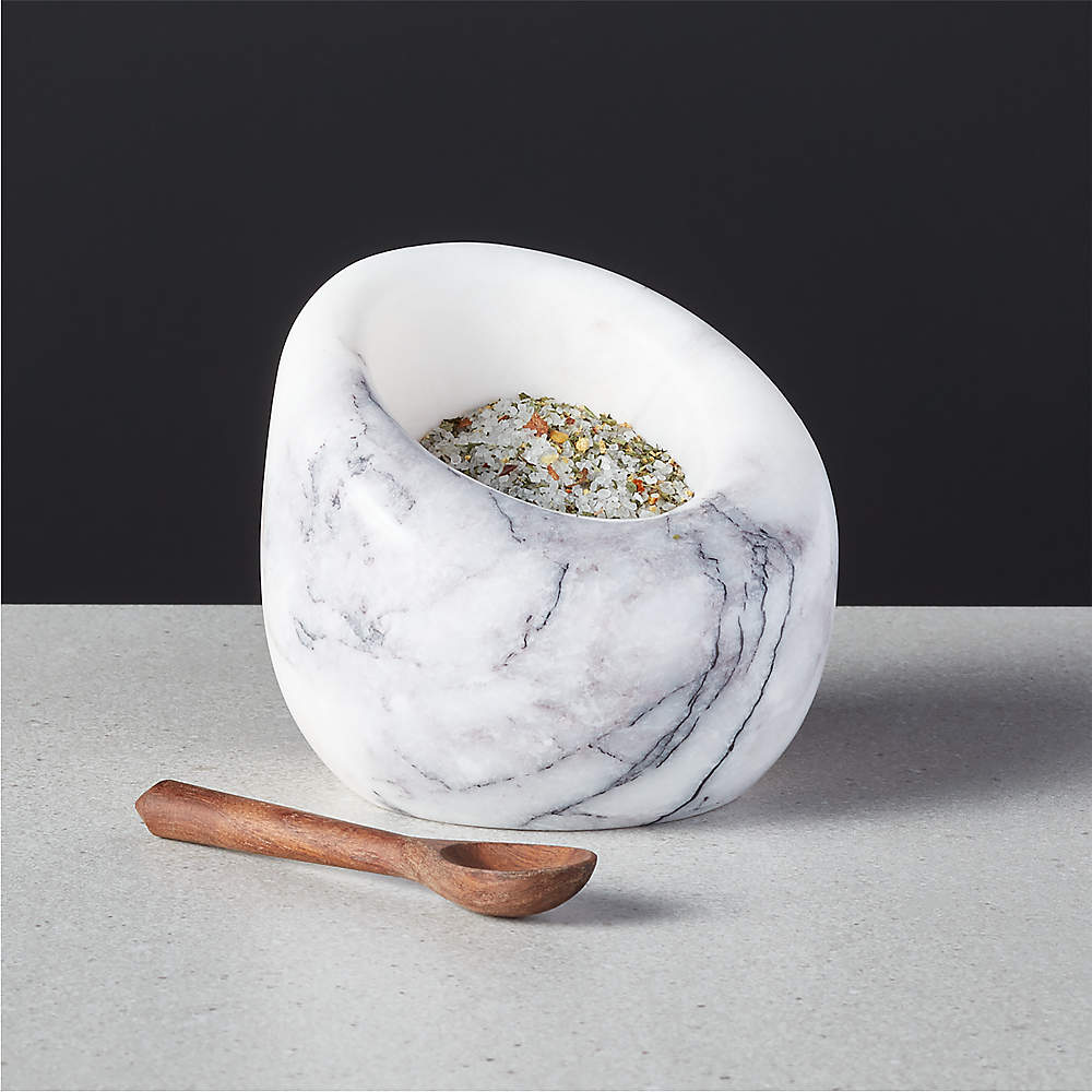 salt dish with spoon