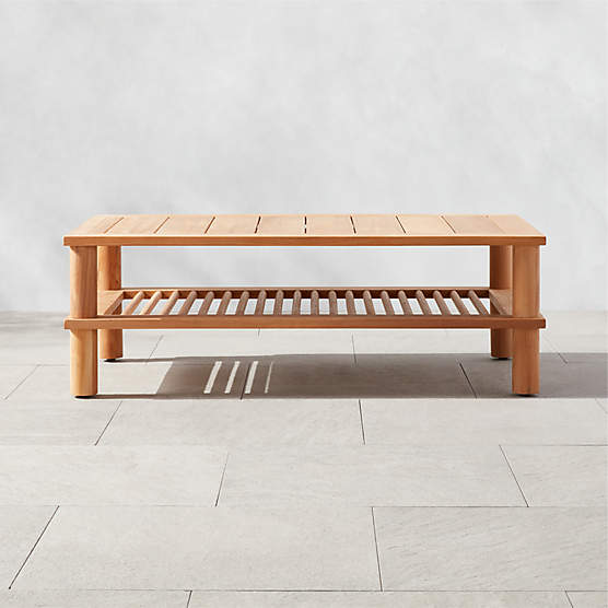 Pavilion Modern Black Metal Outdoor Coffee Table with Marble Top Model