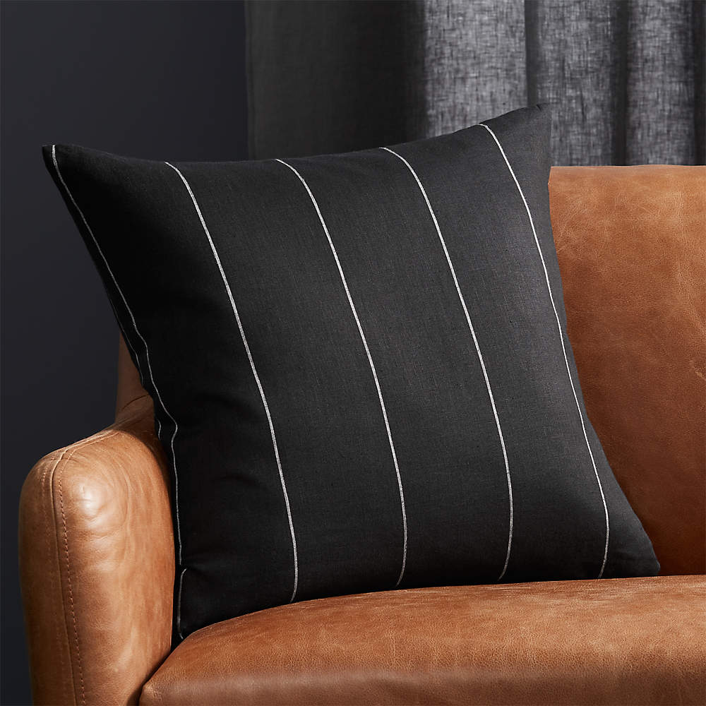 black linen throw pillows