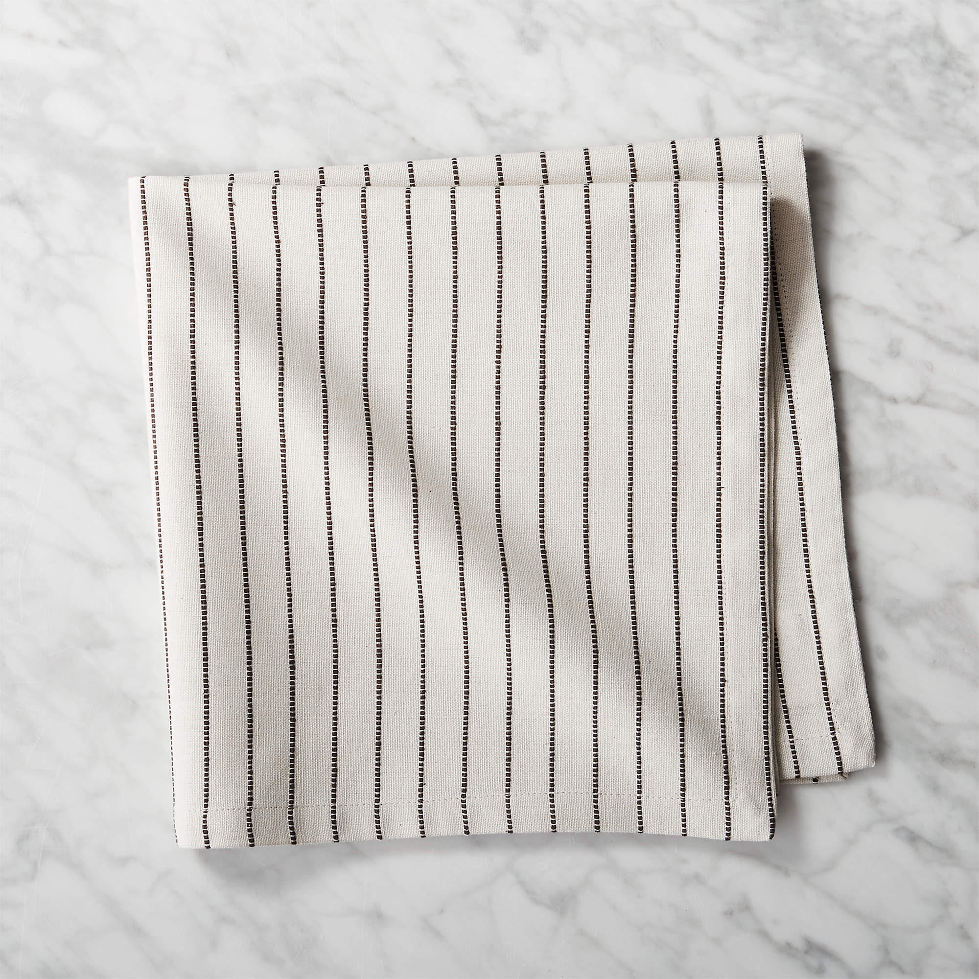 Modern Black and White Pinstripe Cloth Dinner Napkin + Reviews CB2