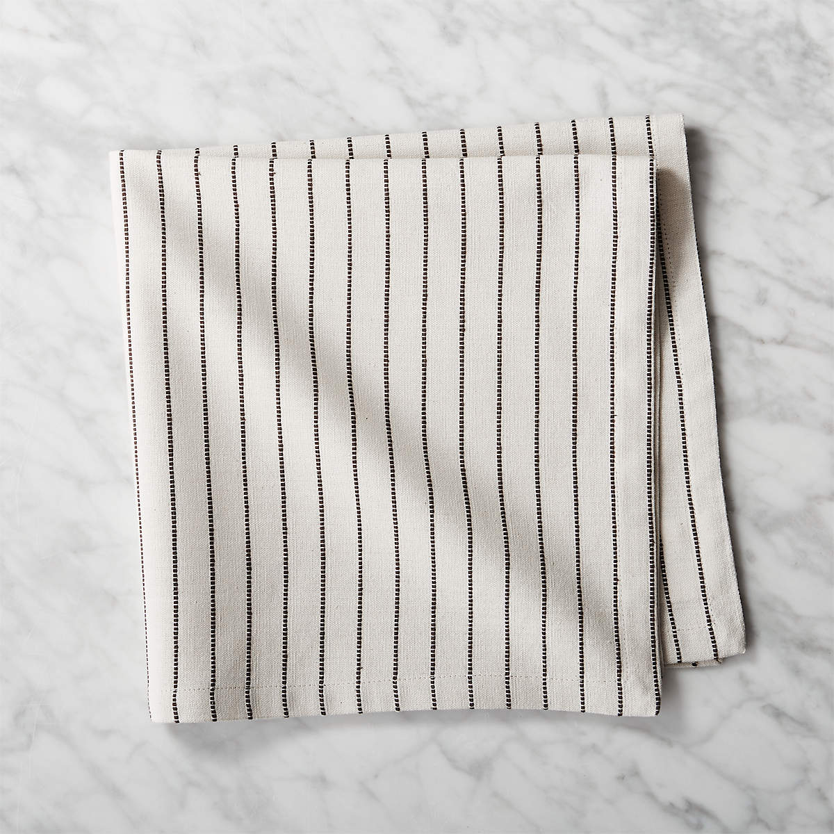 Fog Linen Chambray Stripe Kitchen Towel - Grey | Hawkins New York