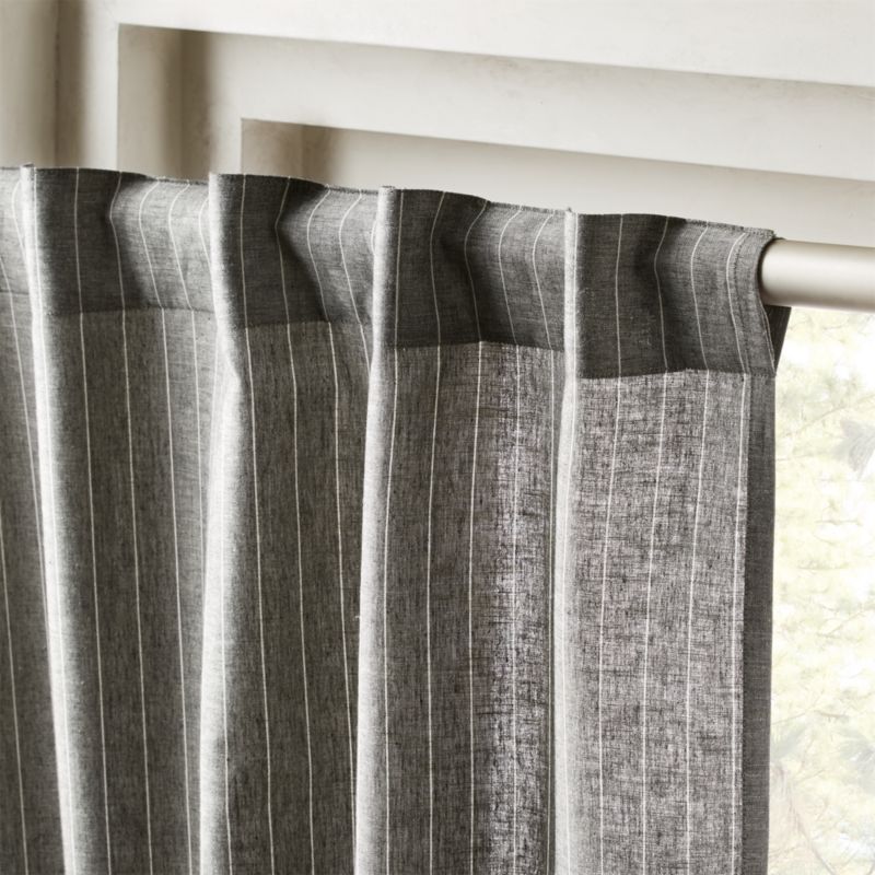 Pinstripe Grey White Curtain Panel 48 X96 Reviews Cb2