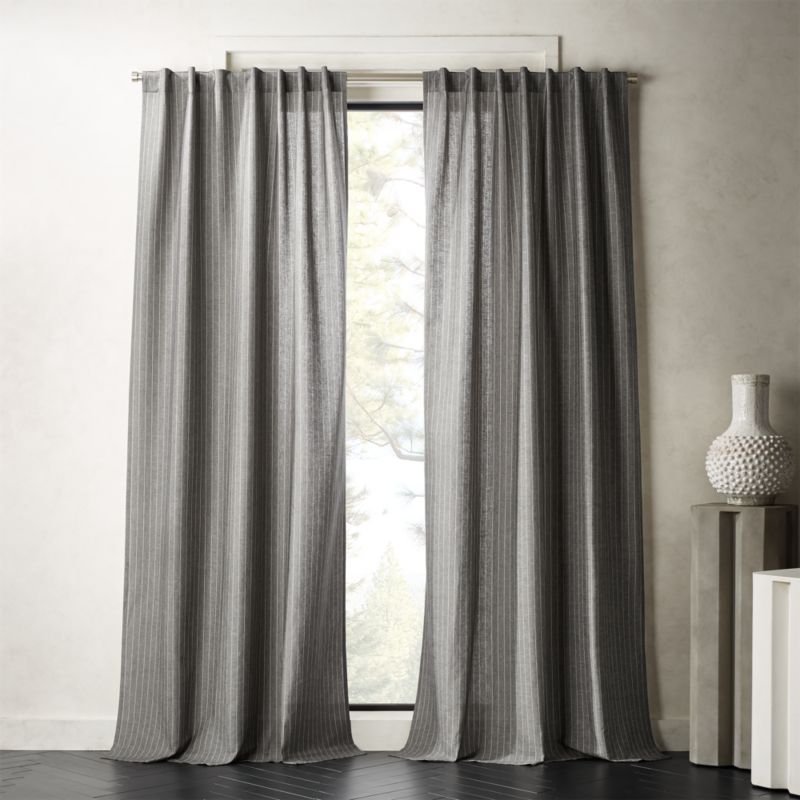 grey and white curtains blackout