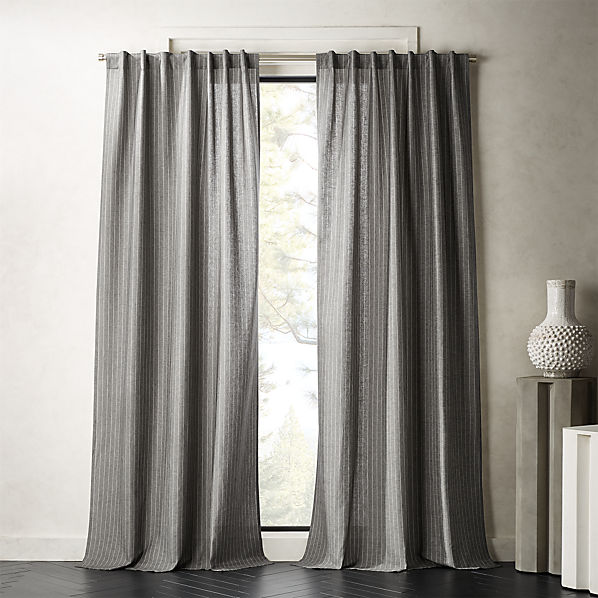 Pinstripe Grey White Curtain Panel Cb2 Pinstripe Grey White Curtain Panel Cb2