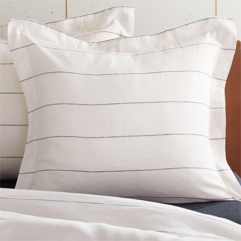 View Pinstripe Linen Euro Shams Set of 2 details