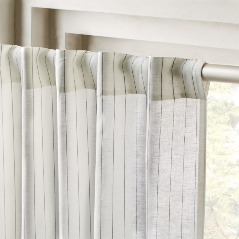 Black And White Curtains Cb2 Pinstripe White Black Curtain Panel