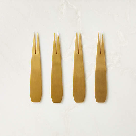 Piton Gold Cocktail Forks Set of 4